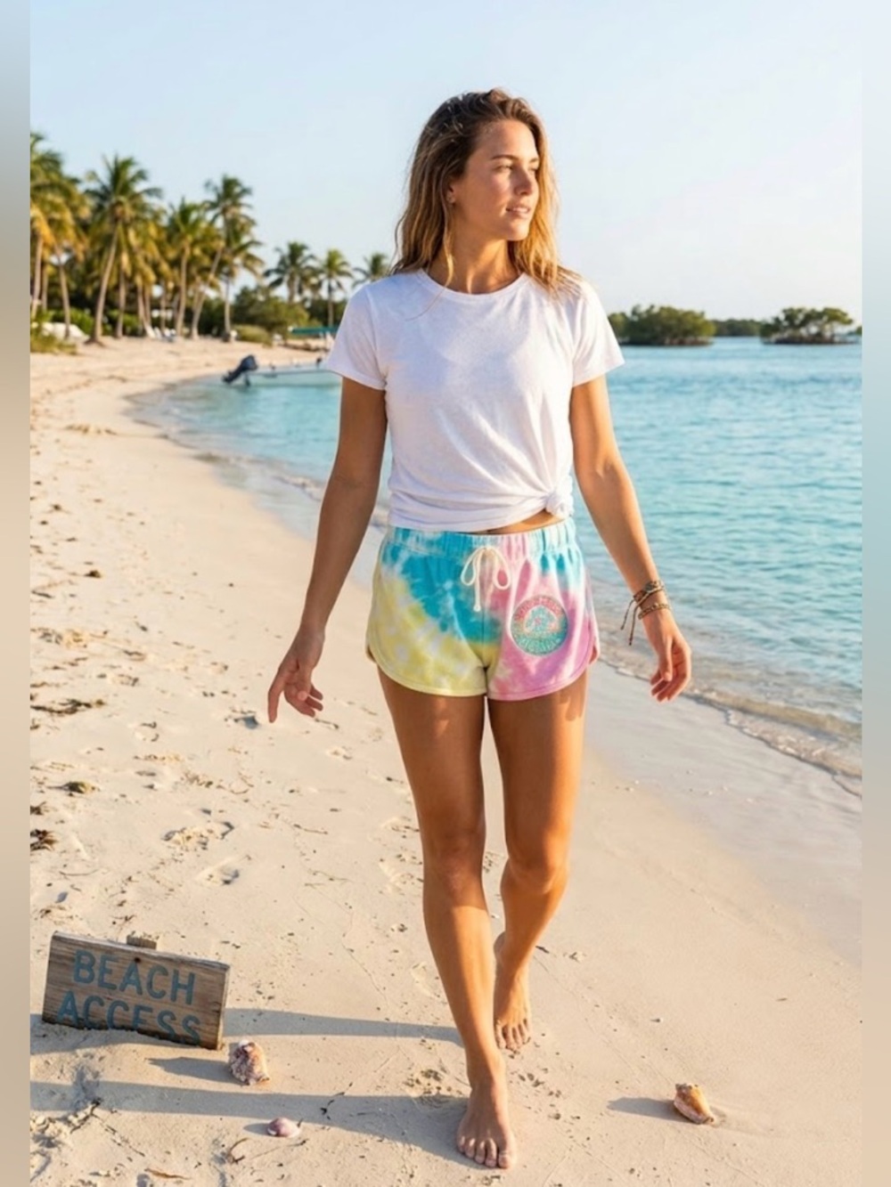 NWT Tie-Dye Cotton Shorts tagged Large best M/L